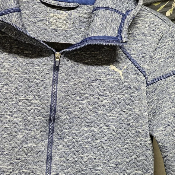 Puma Quilted Light Blue Hooded Jacket size XS - Picture 2 of 7